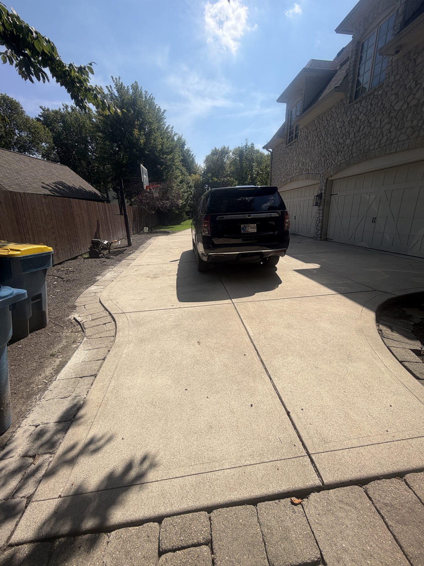 After professional driveway pressure washing